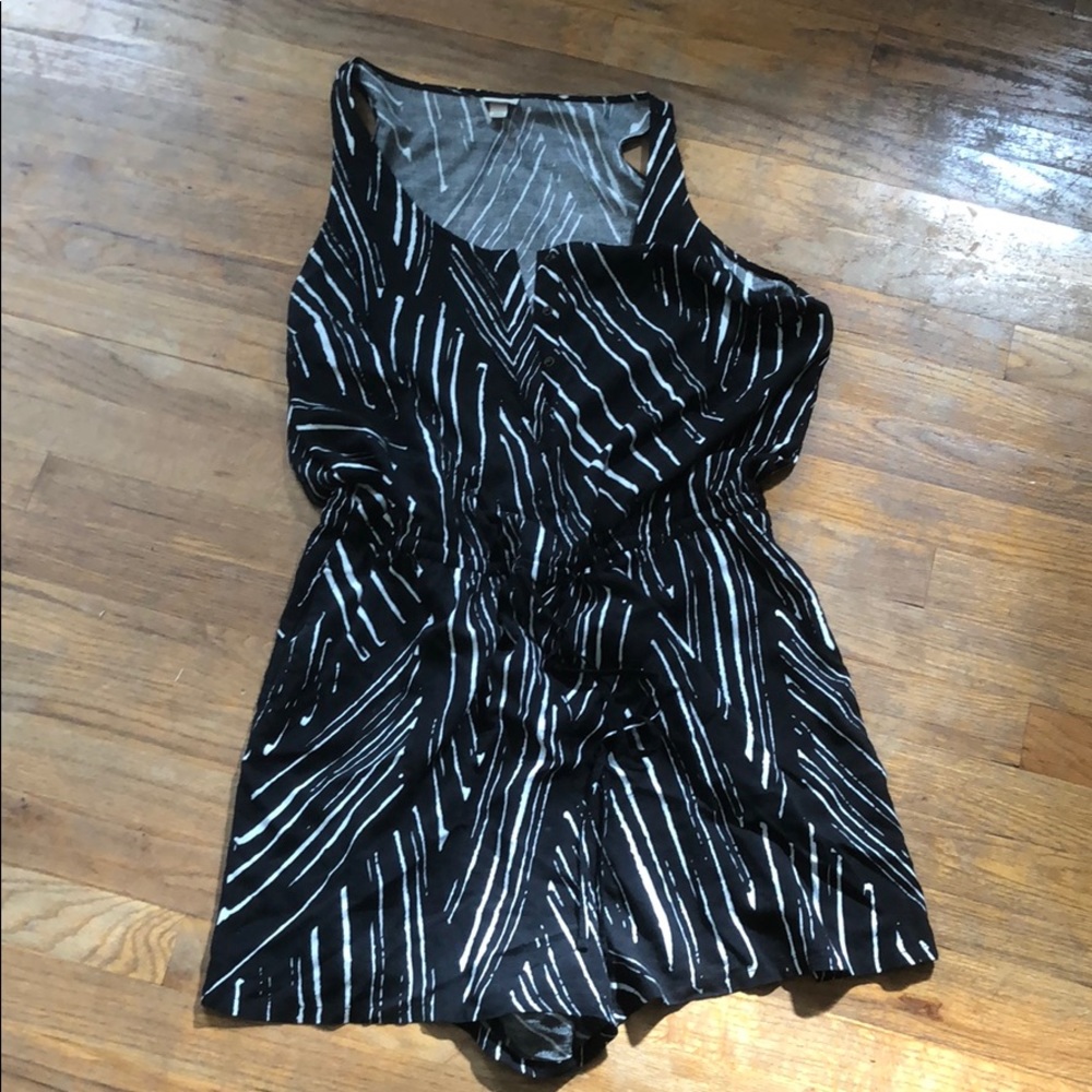 Snap front, waist defined romper